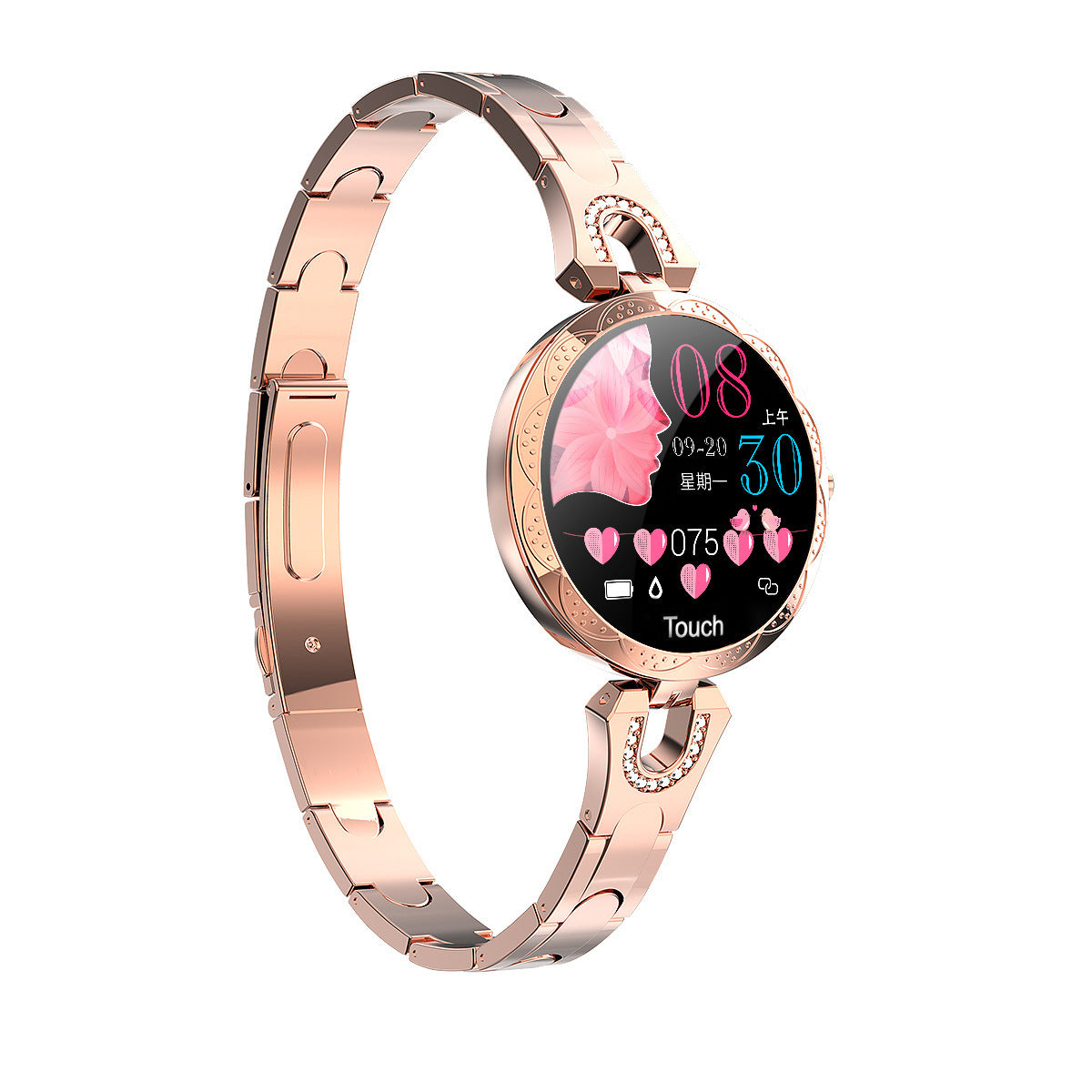Women's Sport Smart Watch Waterproof Wearable Device with Heart Rate Monitor.