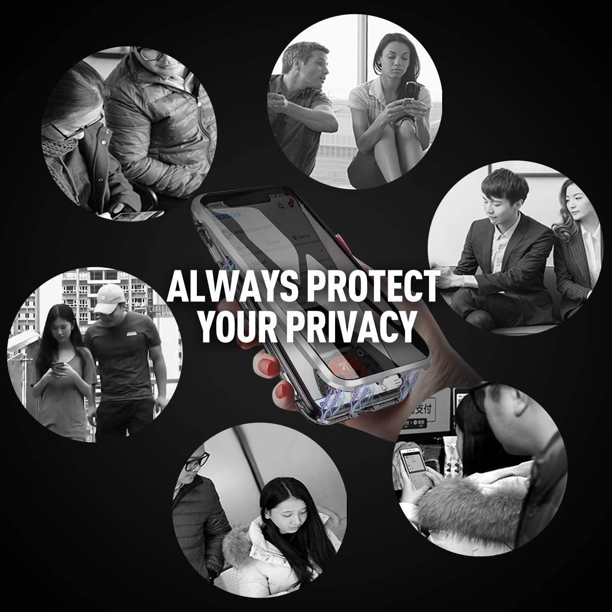 Metal Frame High-definition Anti Peeping Protective Cover