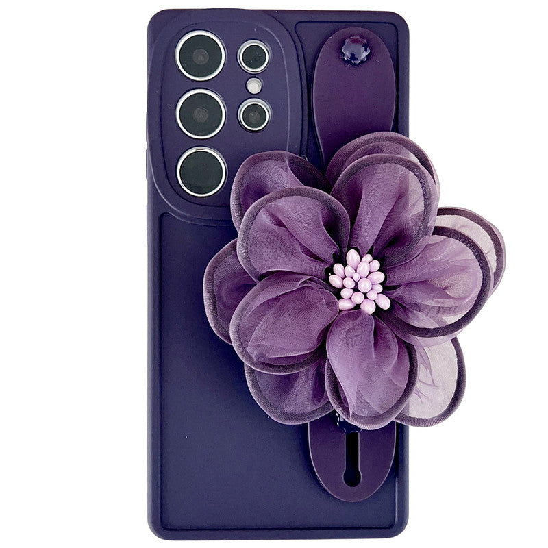 Applicable Wrist Strap Bracket Phone Case High-grade Flower