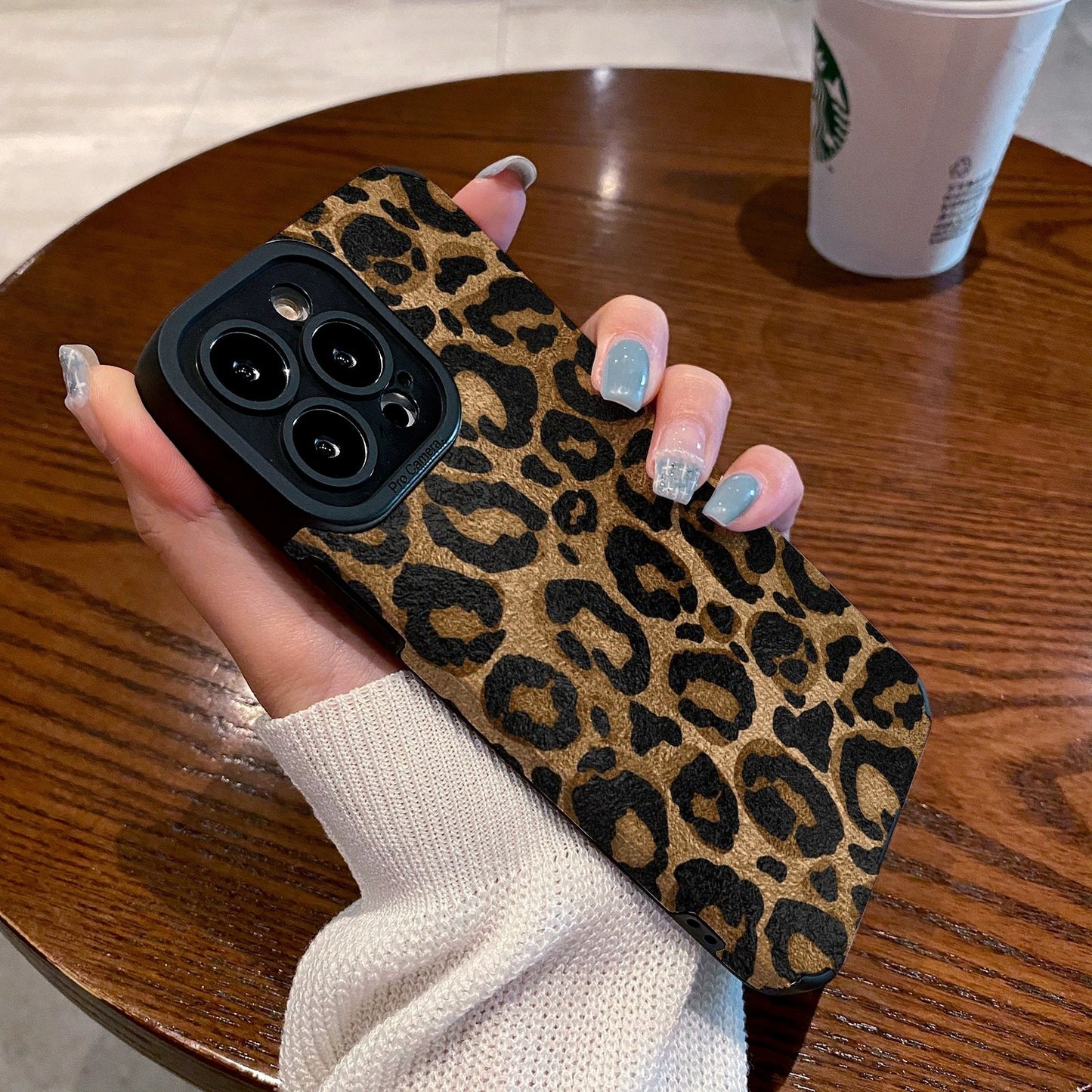 Cartoon Phone Case All-inclusive Gold Leopard Print