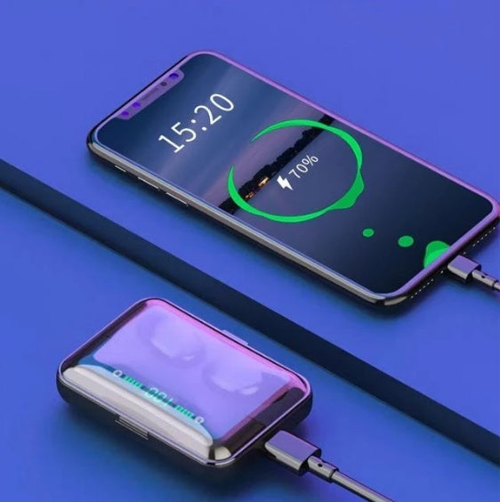 Bluetooth Headset Power Bank Phone Support