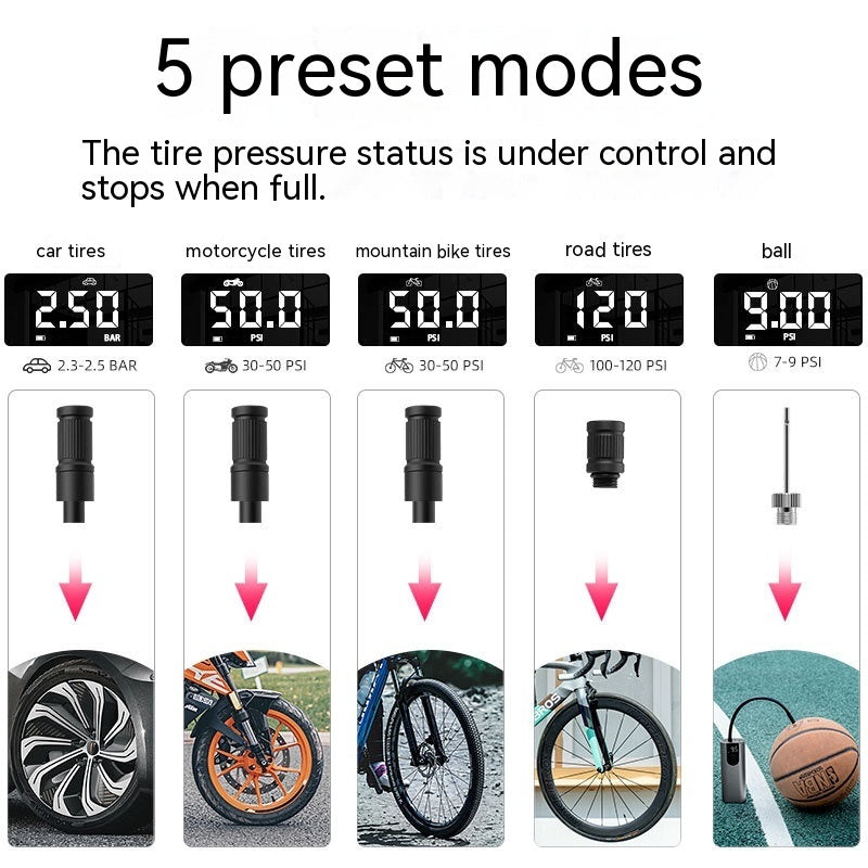Electric Tire Bicycle- Car- Motorcycle- Air Inflation Module