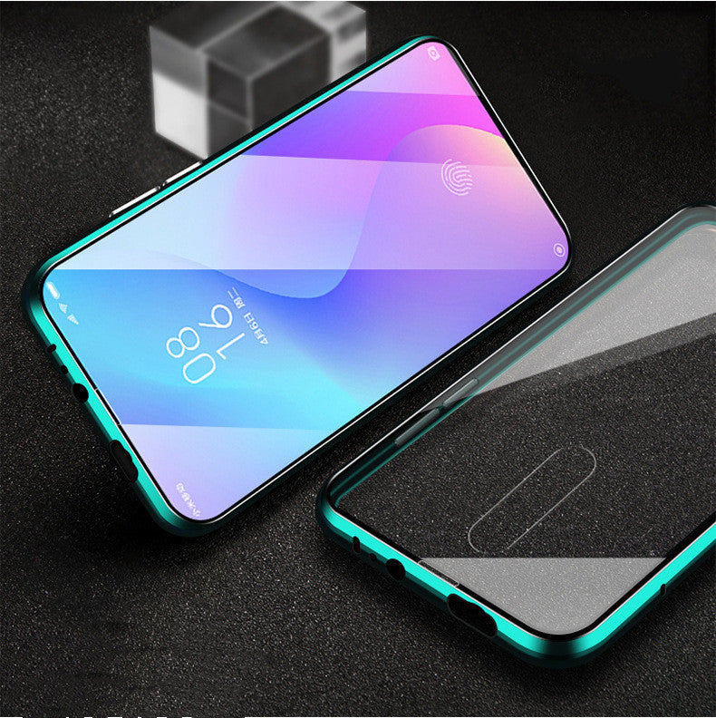 Double-sided Glass Red Rice Magneto Mobile Phone Case With Magnetic Metal