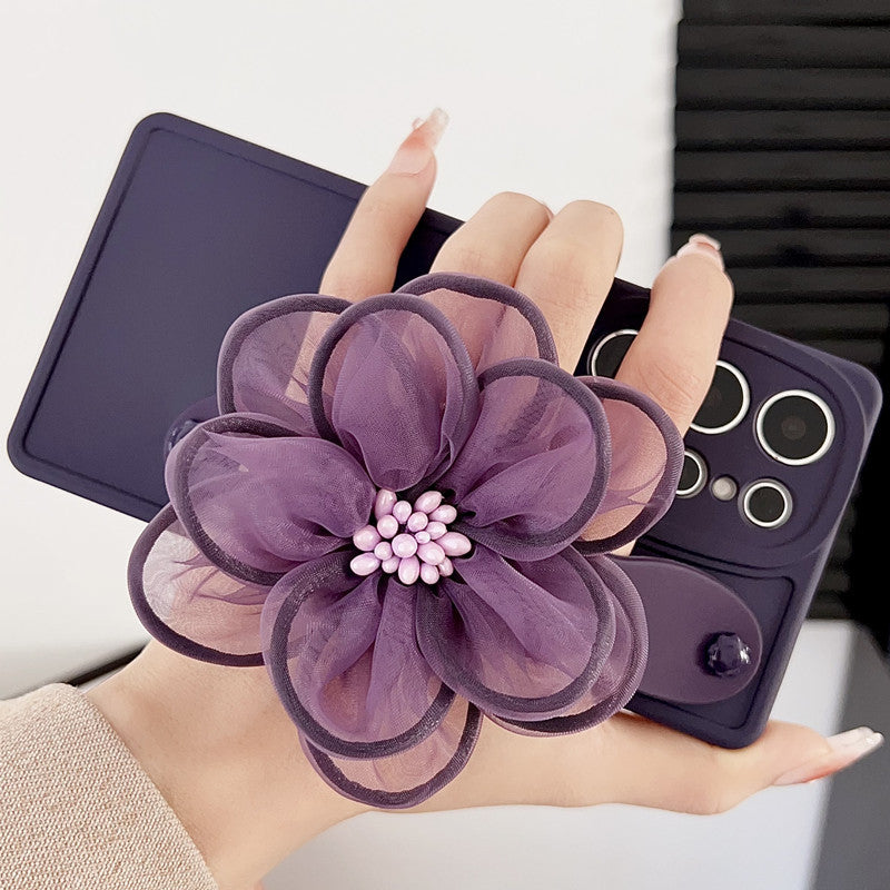 Applicable Wrist Strap Bracket Phone Case High-grade Flower
