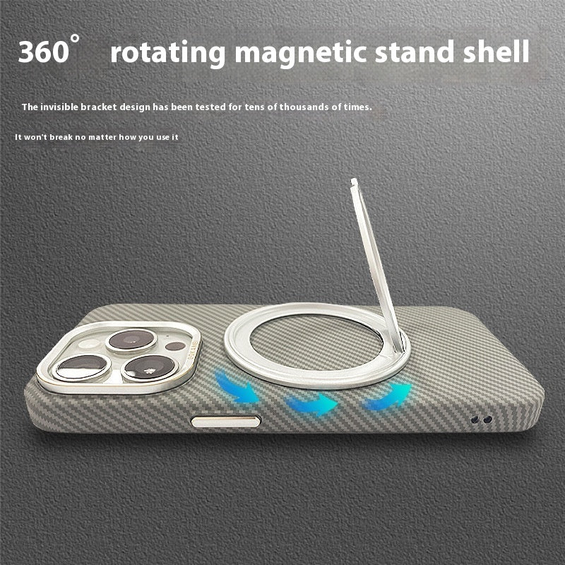Rotating Aluminum Alloy Bracket Carbon Fiber Pattern Drop-resistant Texture Shell
