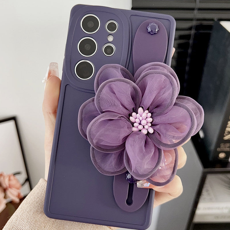 Applicable Wrist Strap Bracket Phone Case High-grade Flower