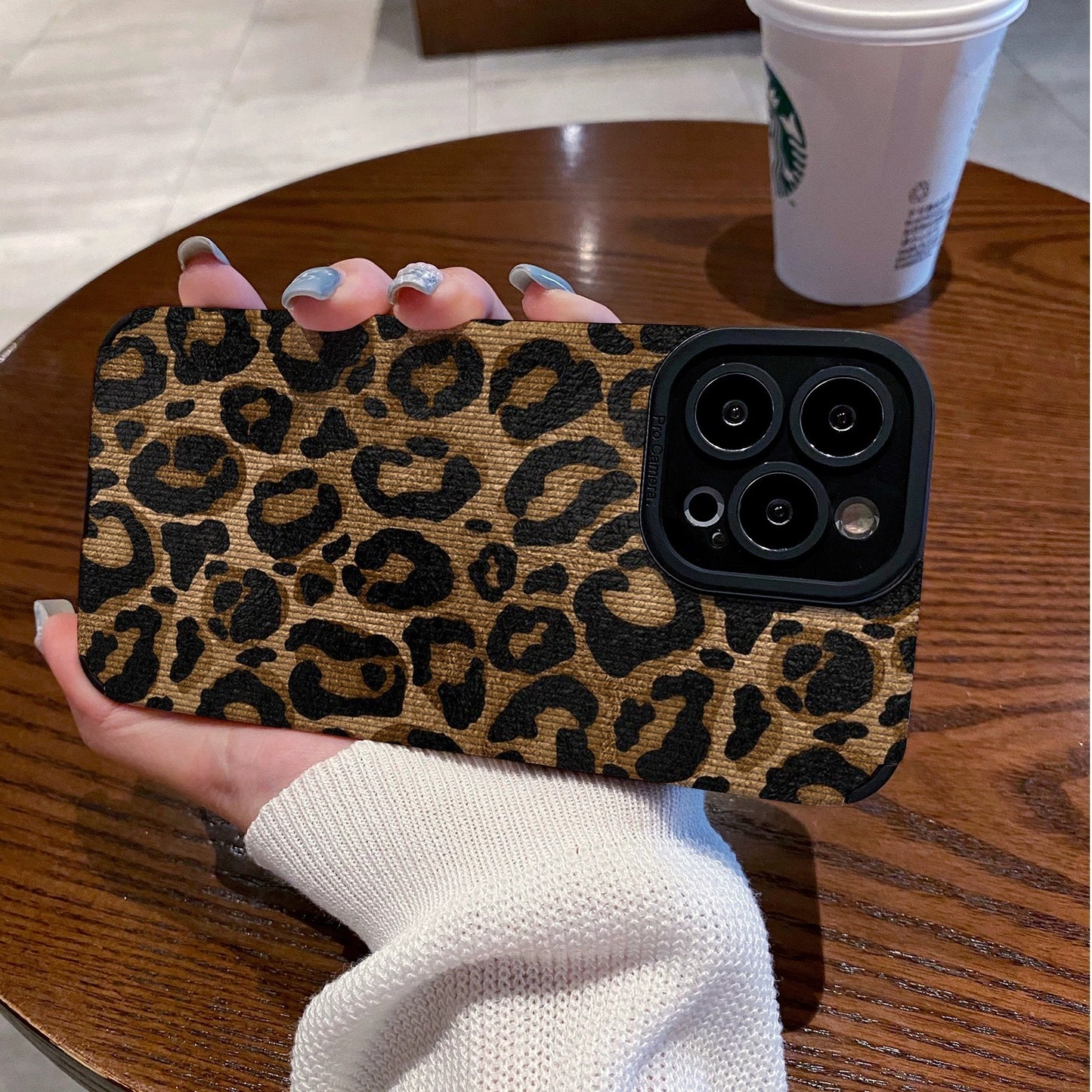 Cartoon Phone Case All-inclusive Gold Leopard Print