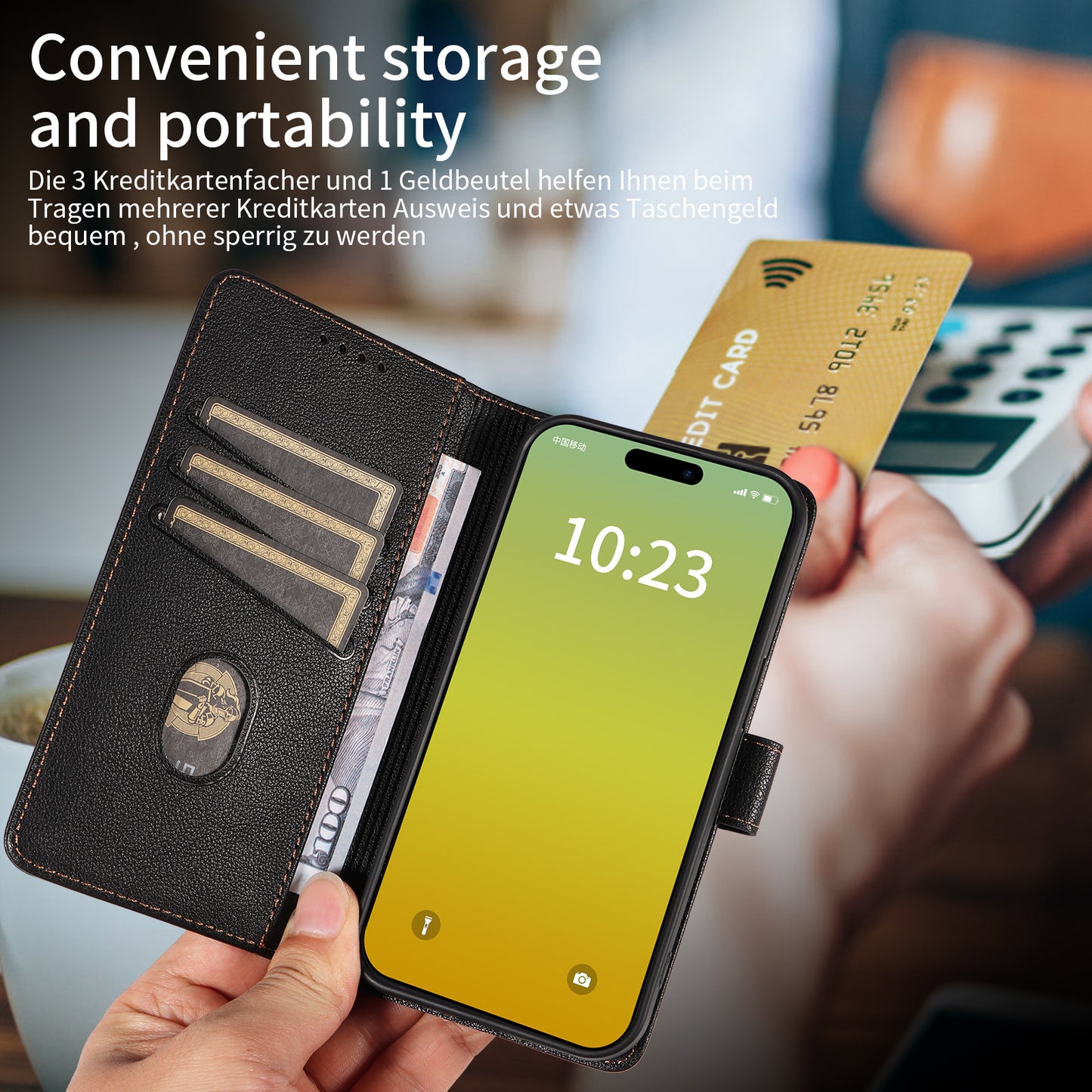 Anti-theft Swiping Mobile Phone Protective Leather Cover