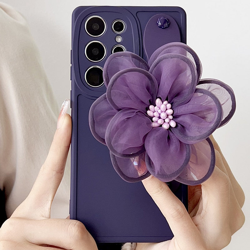 Applicable Wrist Strap Bracket Phone Case High-grade Flower