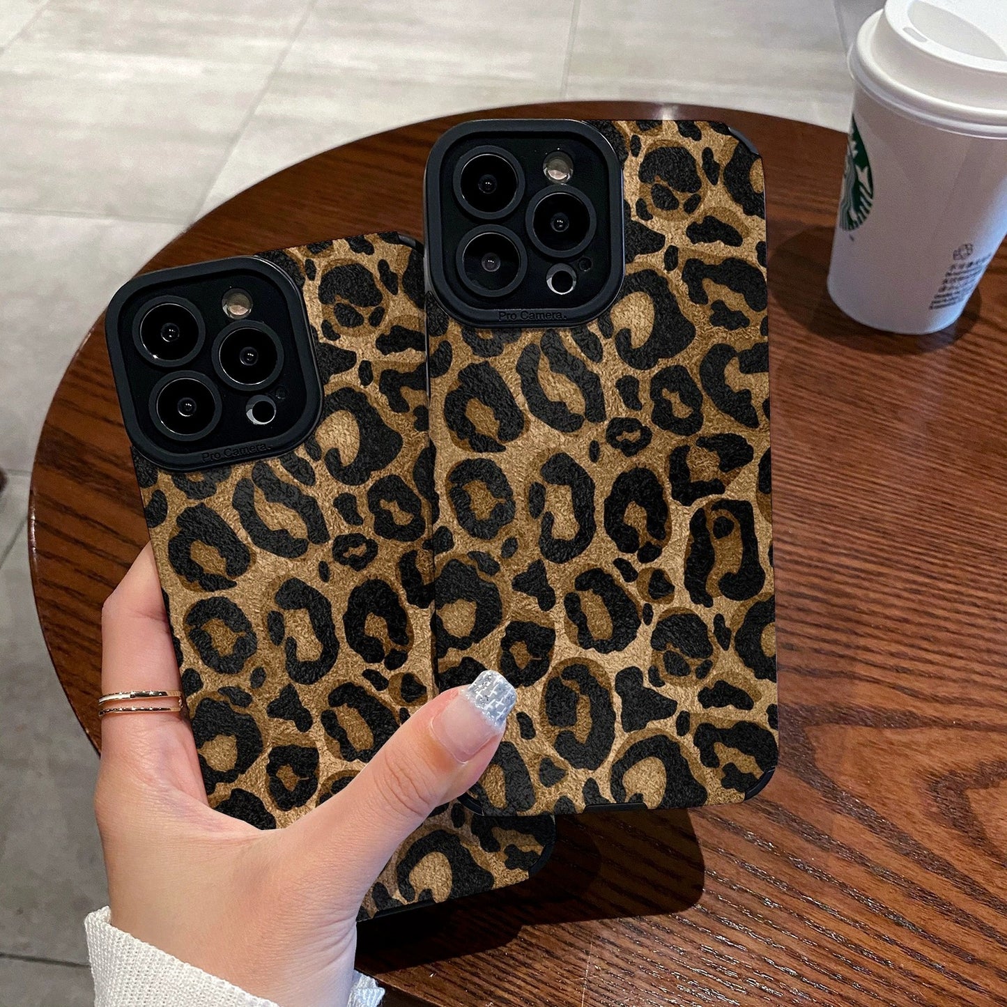 Cartoon Phone Case All-inclusive Gold Leopard Print